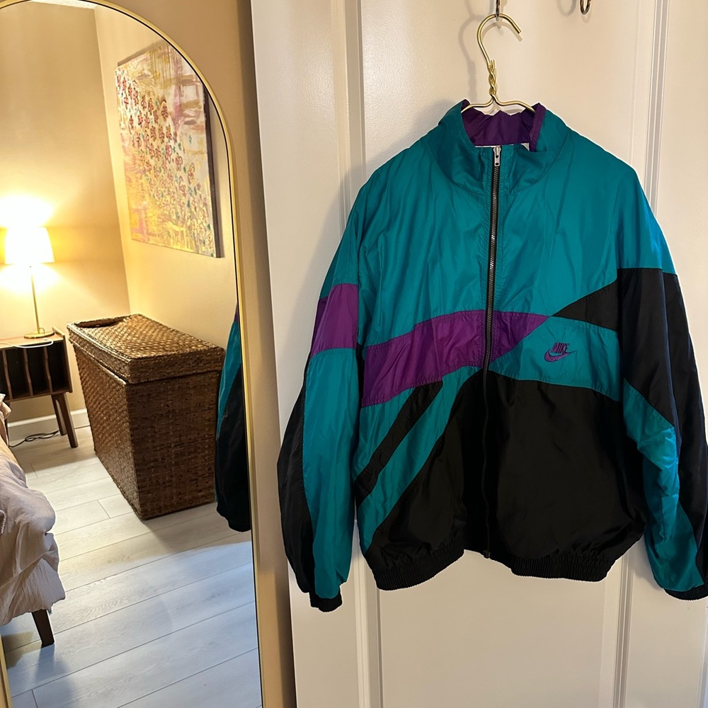 Nike Teal and Black Windbreaker Jacket